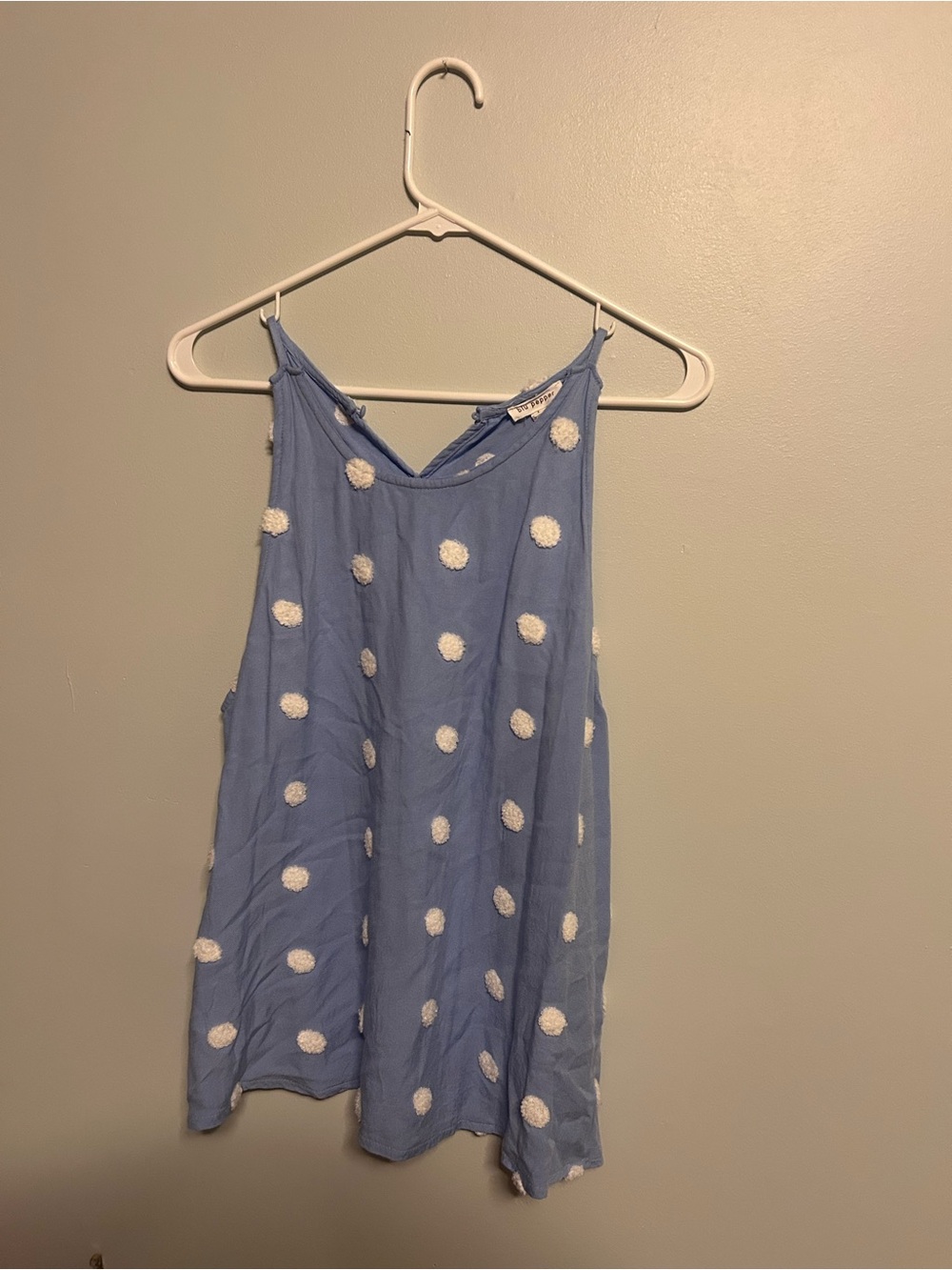Blu Pepper Light Blue Polka Dot Camisole Tank